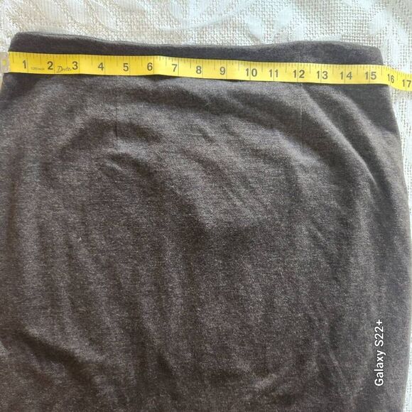 Clothespin brown knit straight long skirt - Picture 4 of 6